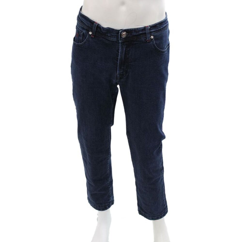 Marco Pescarolo Mens Dark Blue Cropped Ankle Jeans Size 36